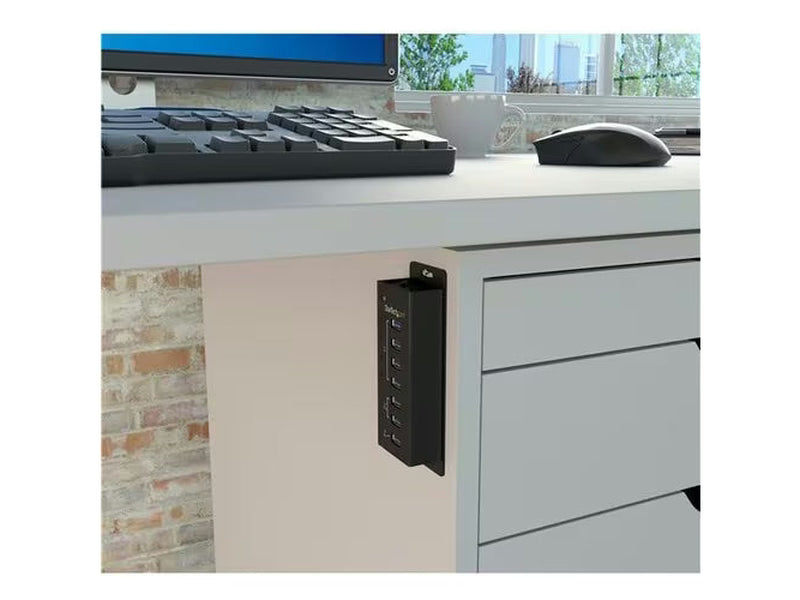 StarTech 4 Port USB 3.0 Hub plus 3 Dedicated USB Charging Ports 2 x 1A & 1 x 2A - Wall Mountable MetalEnclosure