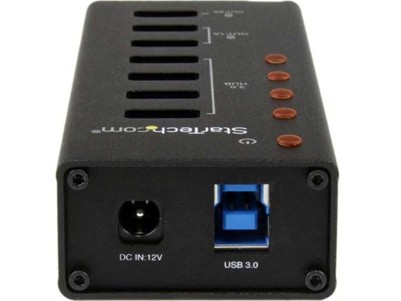 StarTech 4 Port USB 3.0 Hub plus 3 Dedicated USB Charging Ports 2 x 1A & 1 x 2A - Wall Mountable MetalEnclosure