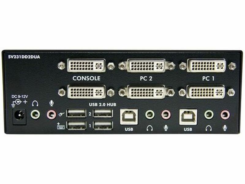 StarTech 2 Port Dual DVI USB KVM Switch with Audio & USB 2.0 Hub