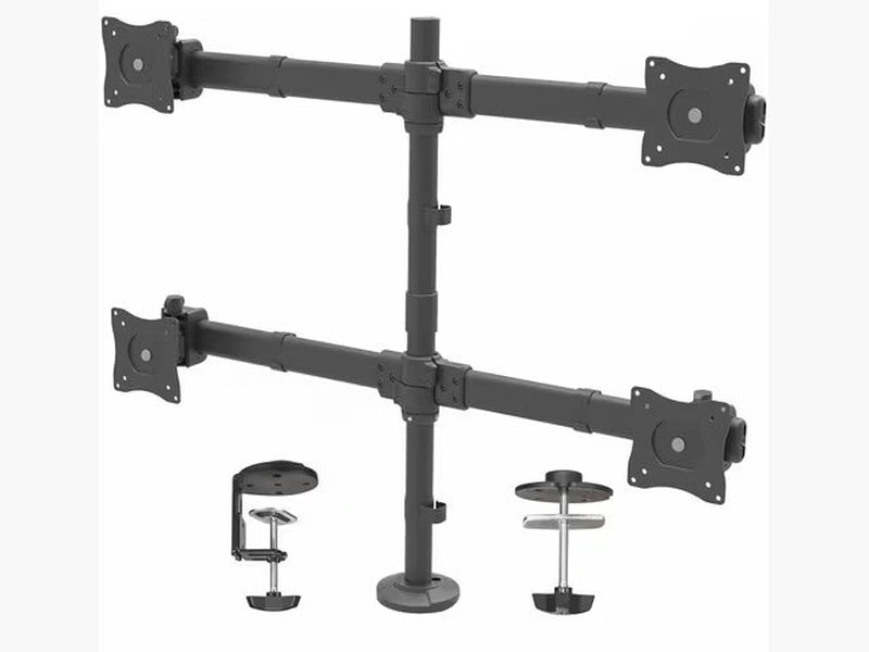 StarTech Desk Mount Quad Monitor Arm, 4 VESA Displays up to 27" 17.6lb/8kg