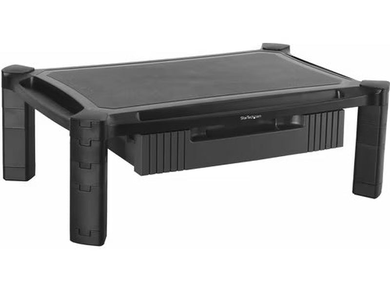 StarTech Adjustable Monitor Riser, Large, Drawer, Monitors up to 32" 22lb/10kg Adjustable Height, Desk Monitor Stand