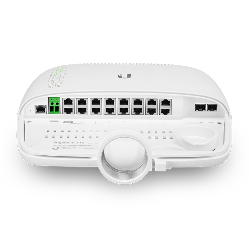 Ubiquiti EdgePoint 16 Port PoE Outdoor WISP Switch - 4x 54v/24v PoE Ports, 12x 802.3af 48v PoE Ports - ESD Power Protection,