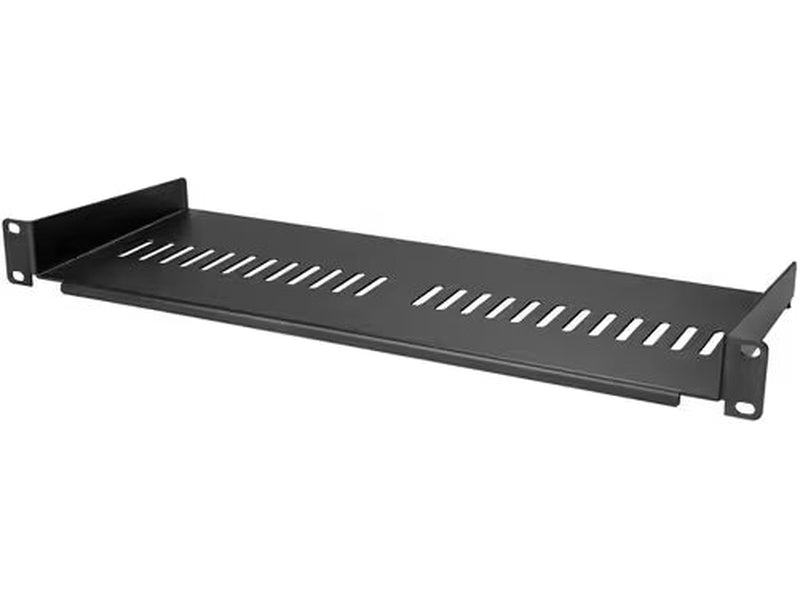 StarTech 1U Vented Server Rack Cabinet Shelf - Fixed 7in Deep Cantilever Rackmount Tray for 19" Data/AV/Network Enclosure w/Cage Nuts