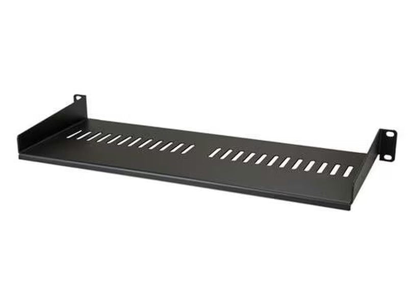 StarTech 1U Vented Server Rack Cabinet Shelf - Fixed 7in Deep Cantilever Rackmount Tray for 19" Data/AV/Network Enclosure w/Cage Nuts