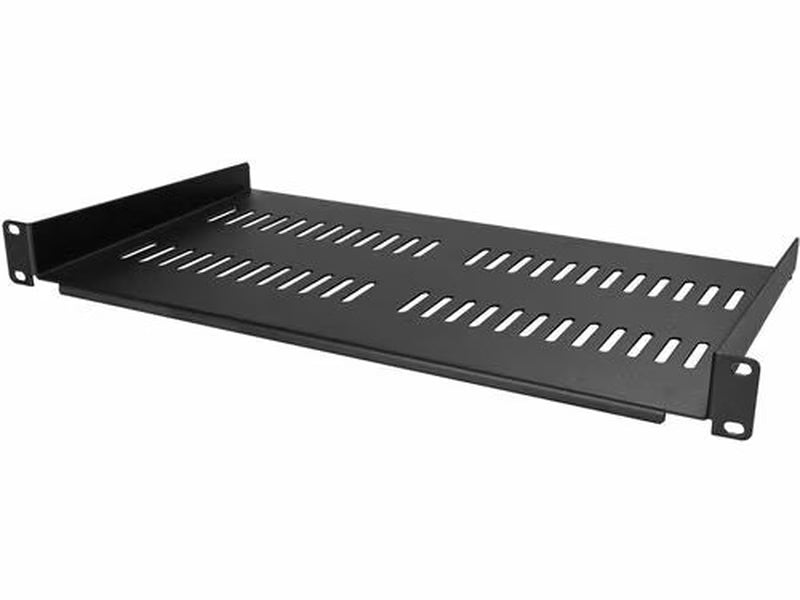 StarTech 1U Vented Server Rack Cabinet Shelf - Fixed 10in Deep Cantilever Rackmount Tray for 19" Data/AV/Network Enclosure w/Cage Nuts