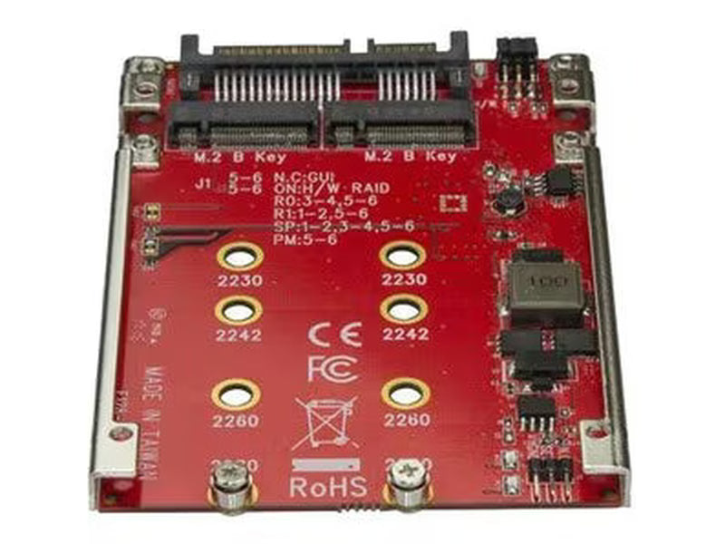 StarTech Dual-Slot M.2 Drive to SATA Host Adapter for M.2 NGFF SSDs - RAID