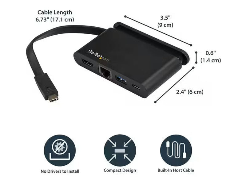StarTech USB-C Multiport Adapter with HDMI - 1xA - 1xC - 100W PD 3.0
