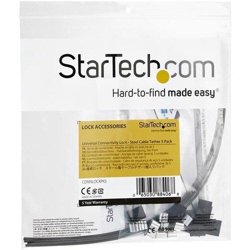 StarTech 5-Pack Security Cable Tethers for Adapters & Dongles