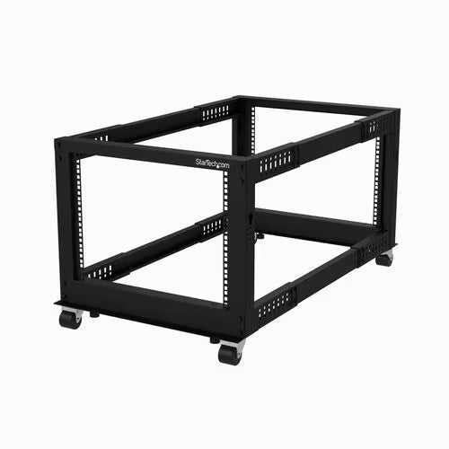 StarTech 8U 19" Open Frame Server Rack - Compact, 4 Post, Adjustable Depth 22 to 40" - Mobile Network Rack, HP ProLiant ThinkServer