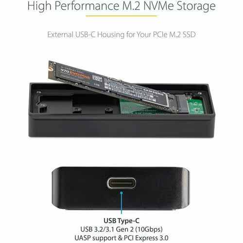 StarTech USB-C 10Gbps M.2 NVMe PCIe SSD Enclosure
