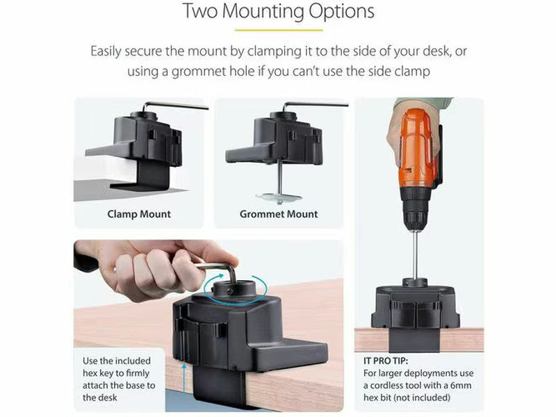 StarTech Desk Mount Dual Monitor Arm, Full Motion Monitor Mount for 2x VESA Displays up to 32" 17.6lb/8kg