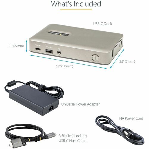StarTech USB 3.1 Gen 1 Type C Docking Station for Notebook, Headset, Keyboard, Smartphone, Mouse, Workstation - 65 W