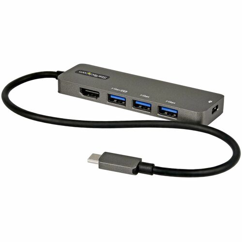 StarTech USB C Multiport Adapter, USB-C to HDMI 4K 60Hz HDR10 , 100W PD Pass-Through, 4xUSB 3.0, USB Type-C Mini Dock, 12" Long Cable