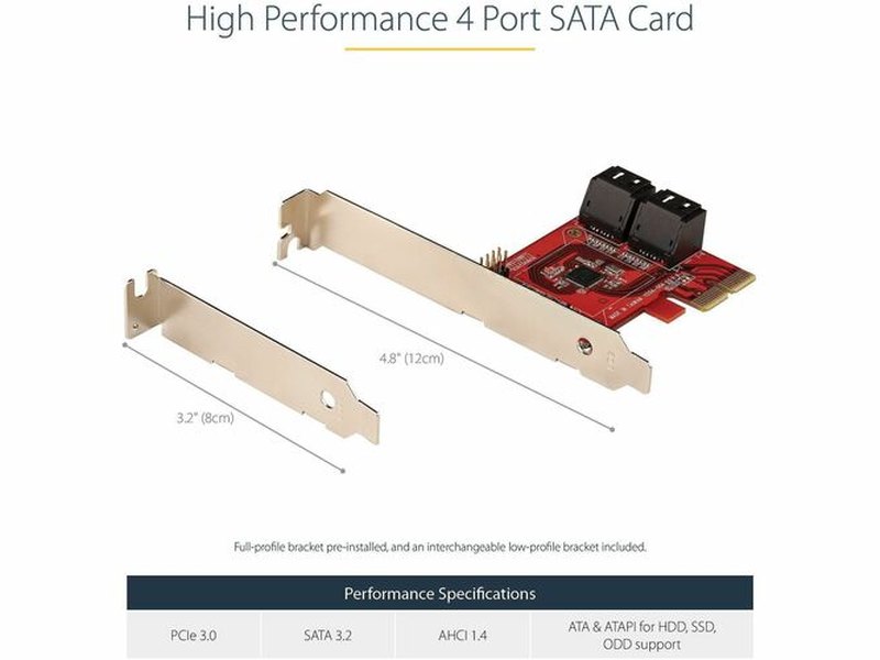 StarTech SATA Controller - Serial ATA/600 - PCI Express 3.0 x4 - Plug-in Card