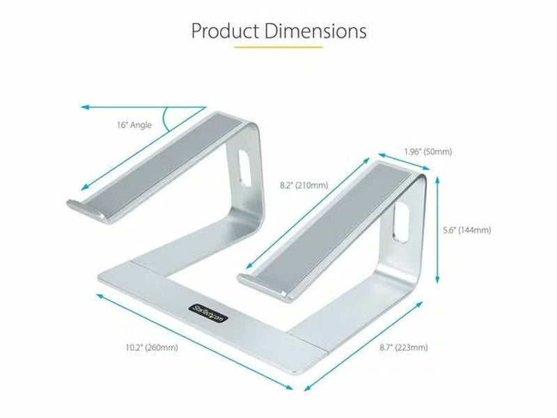 StarTech Laptop Stand for Desk Supports Up to 5kg / 11lb, Silver