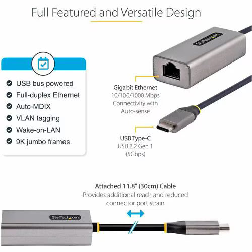 StarTech S1GC30B2 Gigabit Ethernet Adapter for Notebook, Computer