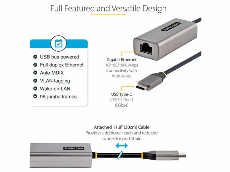 StarTech S1GC30B2 Gigabit Ethernet Adapter for Notebook, Computer