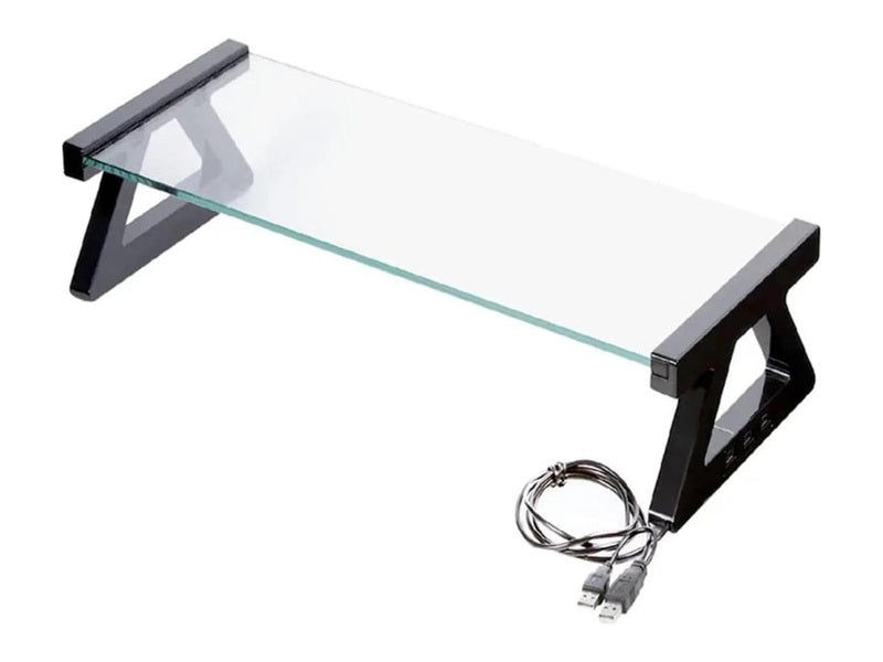 Kensington K55320AU Glass Monitor Stand w/USB Hub