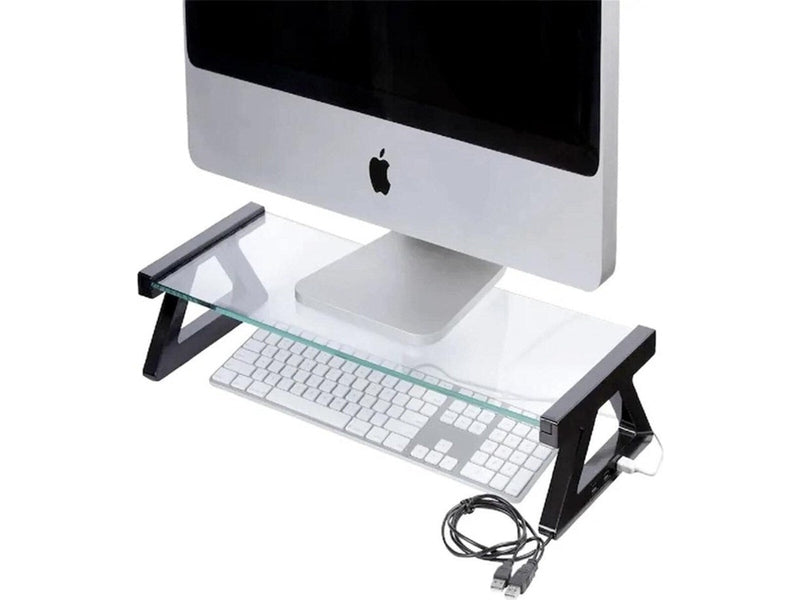 Kensington K55320AU Glass Monitor Stand w/USB Hub
