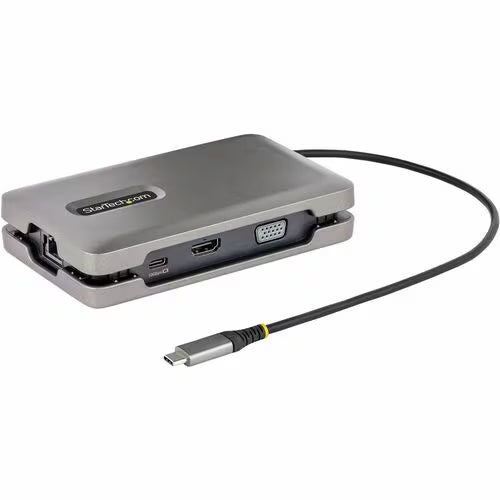 StarTech USB-C Multiport Adapter w/USB-C DP Alt Mode Video/4K HDMI/VGA, USB-C Dual Monitor Docking Station, Type C Mini Dock/MST Hub