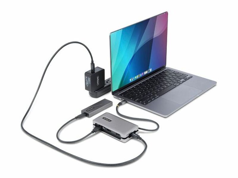 StarTech USB-C Multiport Adapter, 4K 60Hz HDMI/DP, 3-Port USB Hub, 100W PD Pass-Through