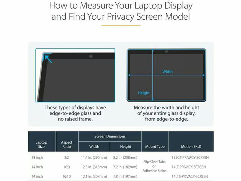 StarTech 13.5-inch 3:2 Flip-Over Privacy Screen with Touch
