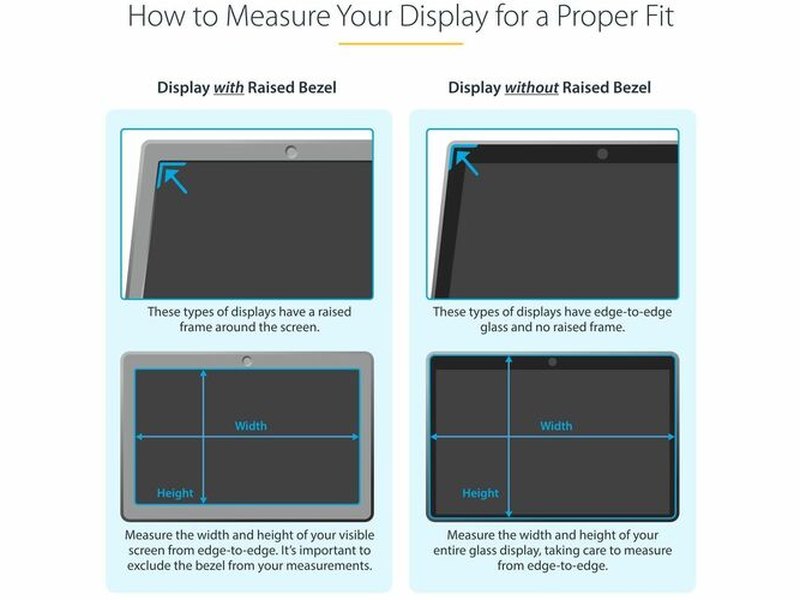 StarTech 14-inch 16:9 Laptop Privacy Screen, Reversible Gold Filter w/Enhanced Privacy, Computer Security Filter