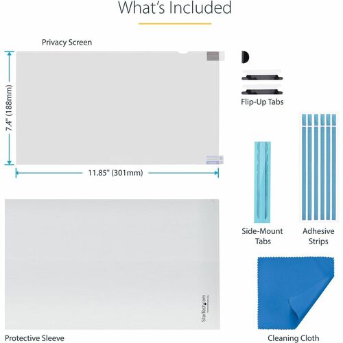 StarTech 14-inch 16:10 Flip-Up Privacy Screen with Touch, Anti-Glare Blue Light Filter, Laptop Monitor Screen Protector, +/- 30 Deg. View Angle