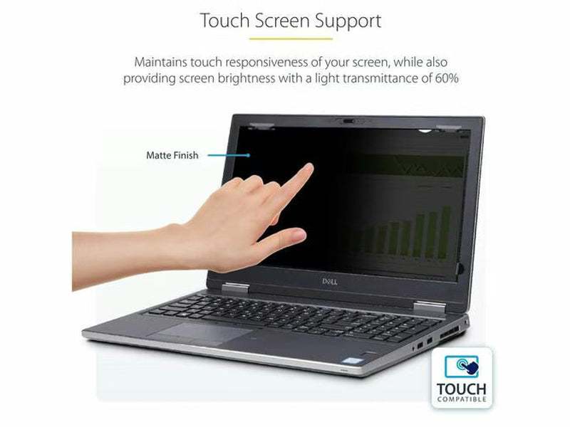 StarTech 12.5-inch 16:9 Flip-Up Privacy Screen with Touch, Anti-Glare Blue Light Filter, Laptop Monitor Screen Protector