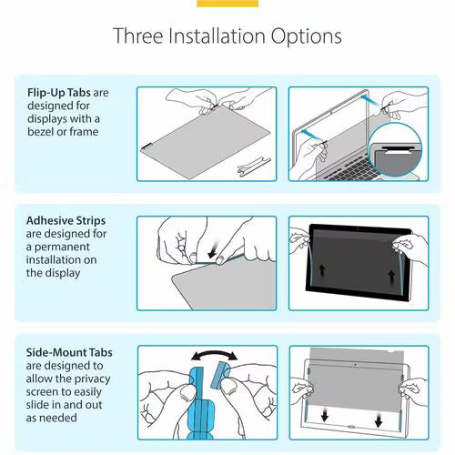 StarTech 17-inch 16:10 Flip-Up Privacy Screen with Touch, Anti-Glare Blue Light Filter, Laptop Monitor Screen Protector