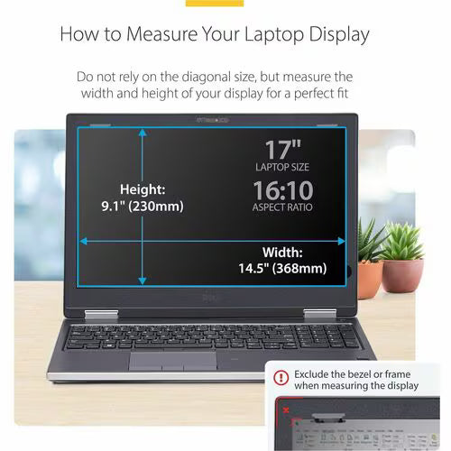 StarTech 17-inch 16:10 Flip-Up Privacy Screen with Touch, Anti-Glare Blue Light Filter, Laptop Monitor Screen Protector