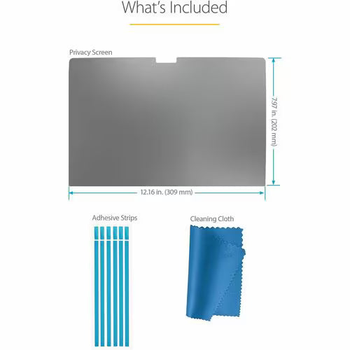 StarTech 13.3-inch Flip-Over Laptop Privacy Screen for MacBook Pro, Anti-Glare and Blue Light Reduction Privacy Filter, Screen Protector with +/- 30 Deg. View Angle