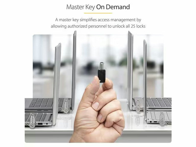 StarTech 25-Pack 3-in-1 Universal Laptop Lock - 6.6ft 2m