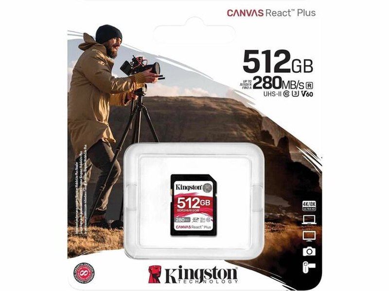 Kingston SDR2V6/512GB Canvas React Plus SDXC Card 512GB