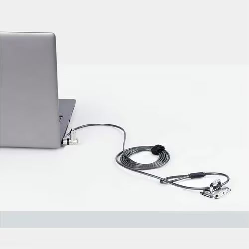 StarTech 3-in-1 Universal Laptop Lock 6.6ft 2m , Master Keyed Locking Cable, Computer Security, Compatible w/Noble Wedge®/Nano/K-Slot, Anti-Theft Cut-Resistant Cable