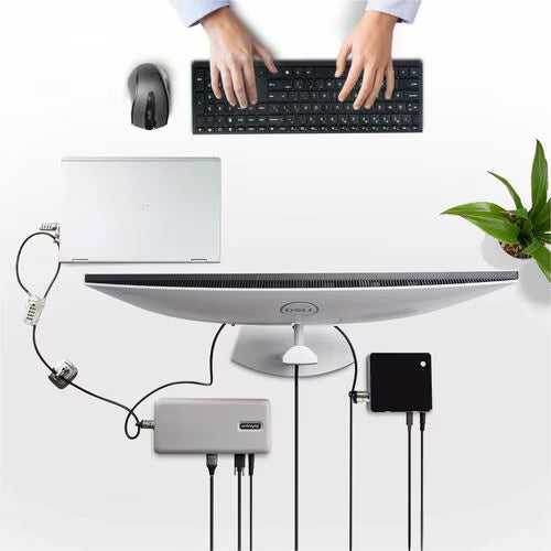 StarTech Laptop/Desktop & Peripheral Lock Kit, Theft-Deterring Security Lock, K-Slot, 9.8ft (3m) Steel Cable, 3x Devices, User-Resettable 4-Digit Lock