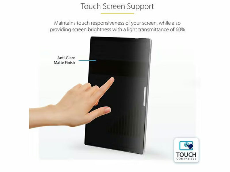 StarTech 4-Way Privacy Screen For 13-inch Surface Pro 8/9/X Laptop, Portrait/Landscape Modes, Touch-Enabled, +/- 30 Deg. View, Blocks up to 51% Blue Light, Anti-Glare