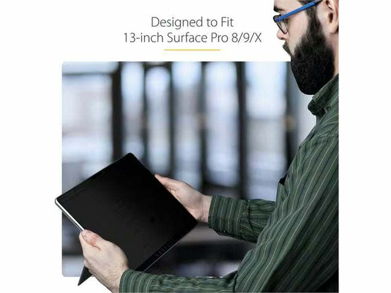 StarTech 4-Way Privacy Screen For 13-inch Surface Pro 8/9/X Laptop, Portrait/Landscape Modes, Touch-Enabled, +/- 30 Deg. View, Blocks up to 51% Blue Light, Anti-Glare