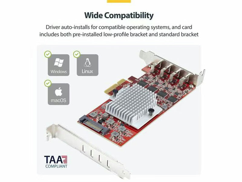 StarTech USB Adapter, PCI Express x4 - 1.25 GB/s, 640 MB/s, 60 MB/s, 1.50 MB/s, 140.80 kB/s
