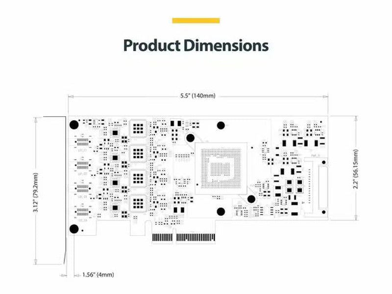 StarTech USB Adapter, PCI Express x4 - 1.25 GB/s, 640 MB/s, 60 MB/s, 1.50 MB/s, 140.80 kB/s