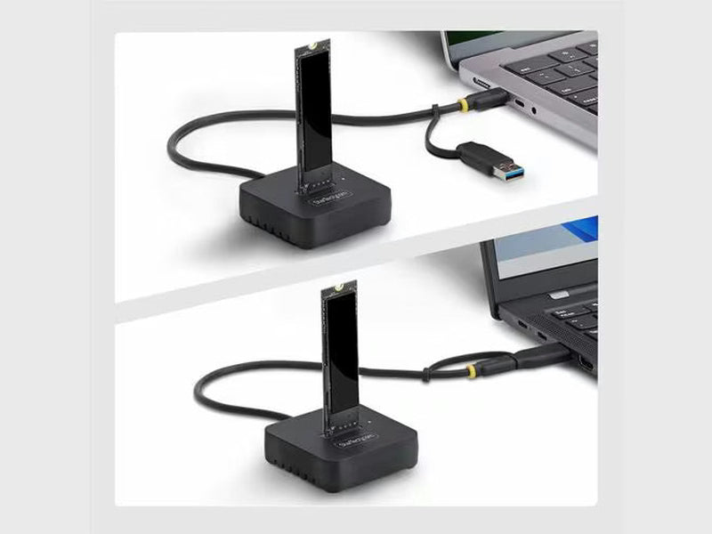 StarTech USB-C/USB-A to M.2 NVMe Dock Adapter, 10Gbps, Tool-Free External M.2 NVMe SSD Reader