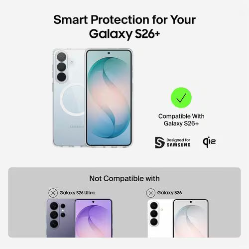 Belkin SheerForce Case for Samsung Galaxy S26+ Smartphone Grippy Side Grooves - Clear