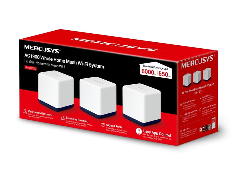 TP-Link Mercusys Halo H50G AC1900 Whole Home Mesh Wi-Fi System 3-pack Halo H50G 3-pack