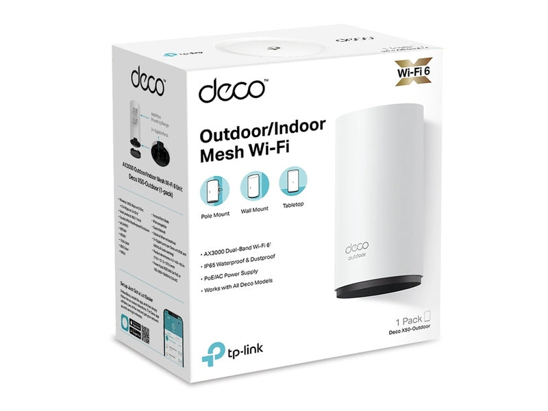 TP-Link Deco X50 AX3000 Outdoor / Indoor Whole Home Mesh WiFi 6 Gateway 1-pack