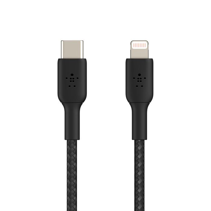 Belkin BoostCharge Braided Lightning to USB-C Cable 2M - Black