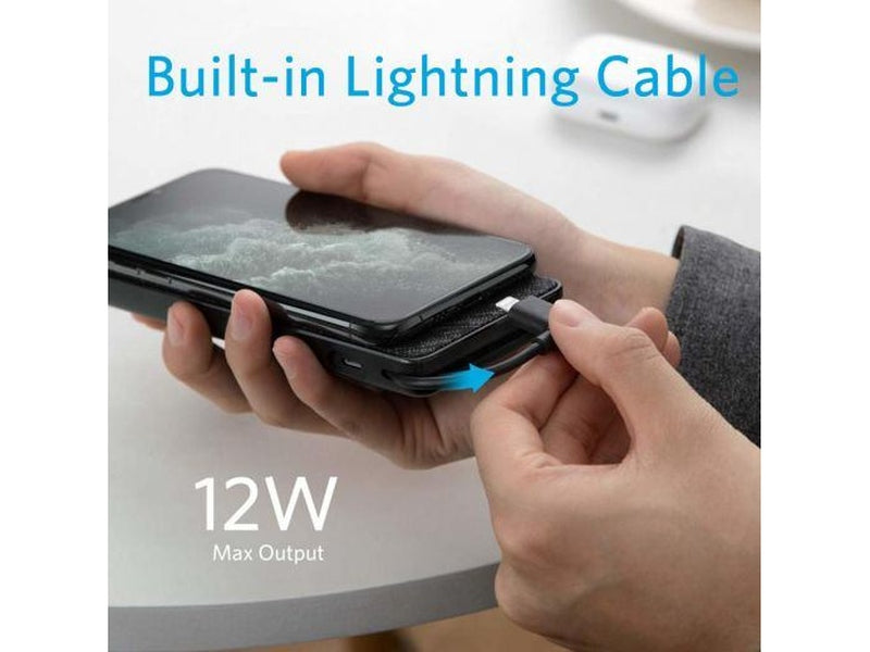 Anker PowerCore+ 10000 Power Bank with Built-In Lightning Cable A1222T11