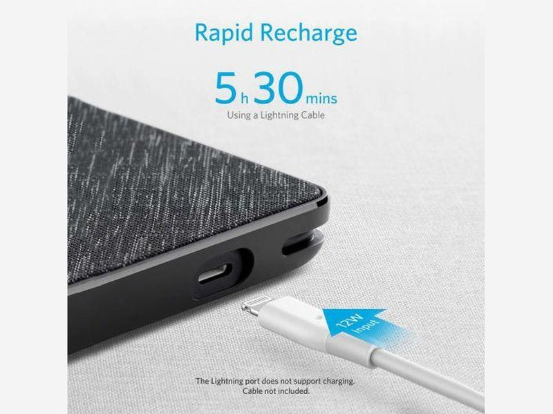 Anker PowerCore+ 10000 Power Bank with Built-In Lightning Cable A1222T11