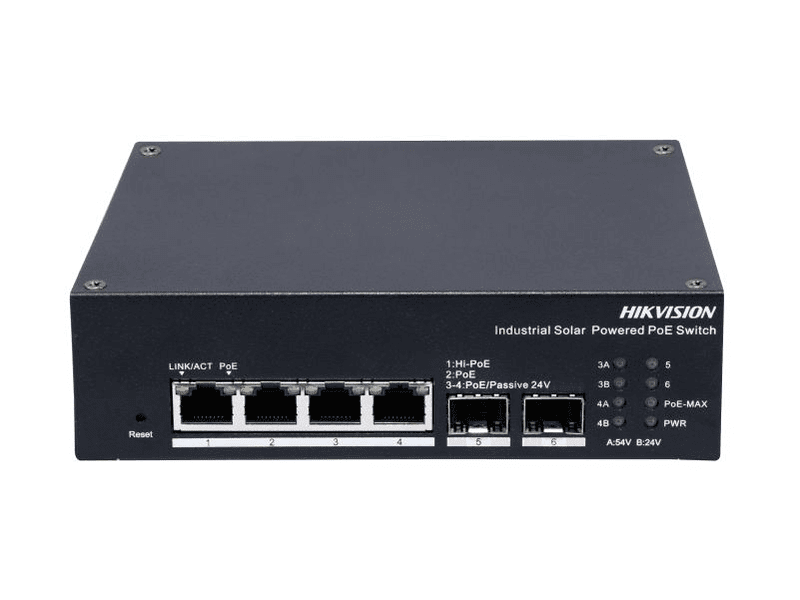 Hikvision 4 Port Gigabit Smart Managed Industrial Solar POE Switch