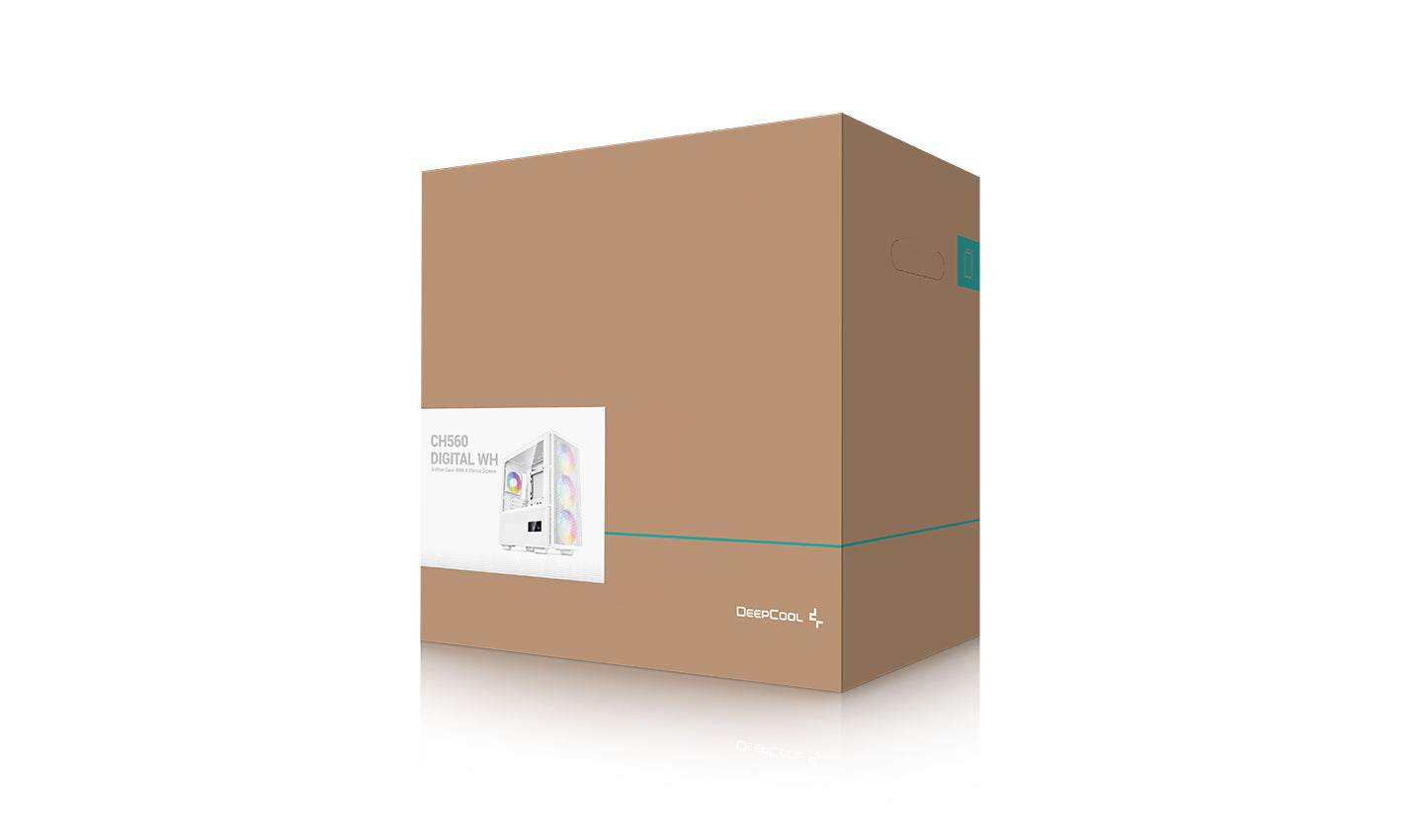 DeepCool CH560 DIGITAL White High Airflow Mid-Tower ATX Case