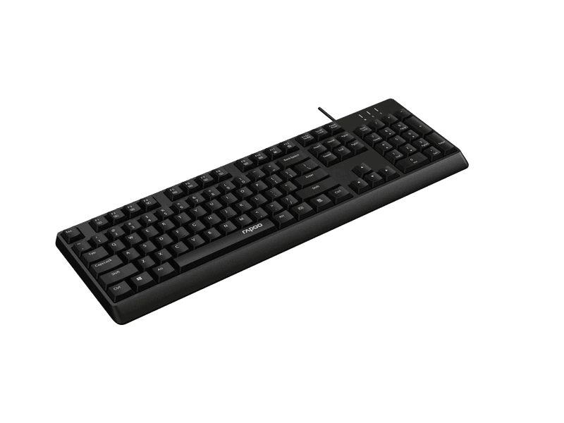 RAPOO NK1900 Wired Keyboard, Entry Level, Laser Carved Keycap, Spill-Resistant, Multimedia Hotkeys ~ NK1800